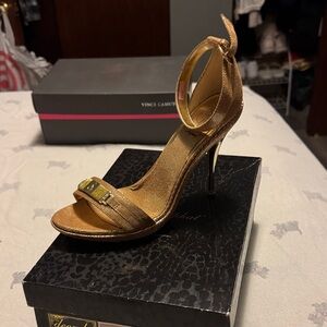 Baby Phat Gold Heels with Ankle Strap